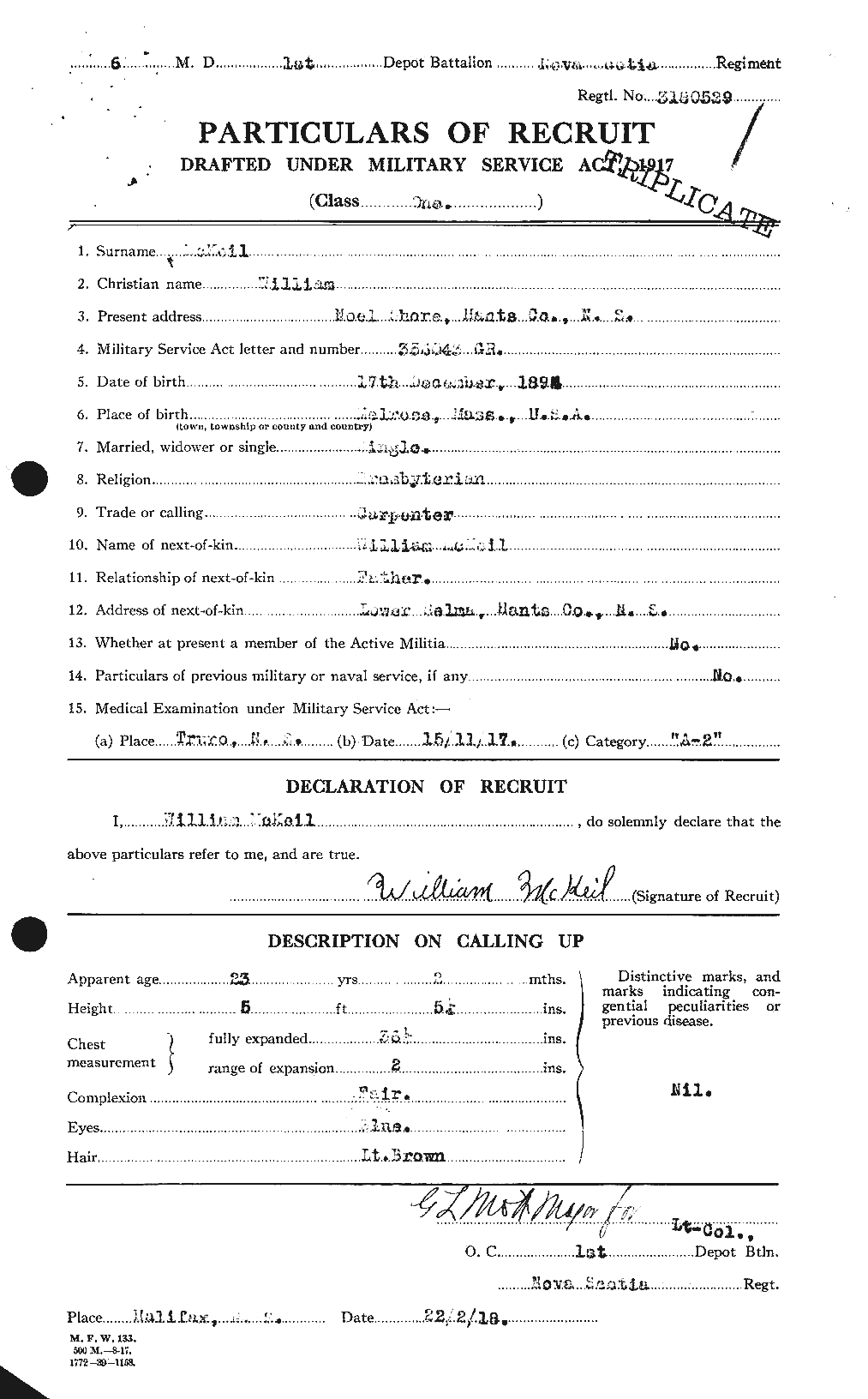 Personnel Records of the First World War - CEF 535862a