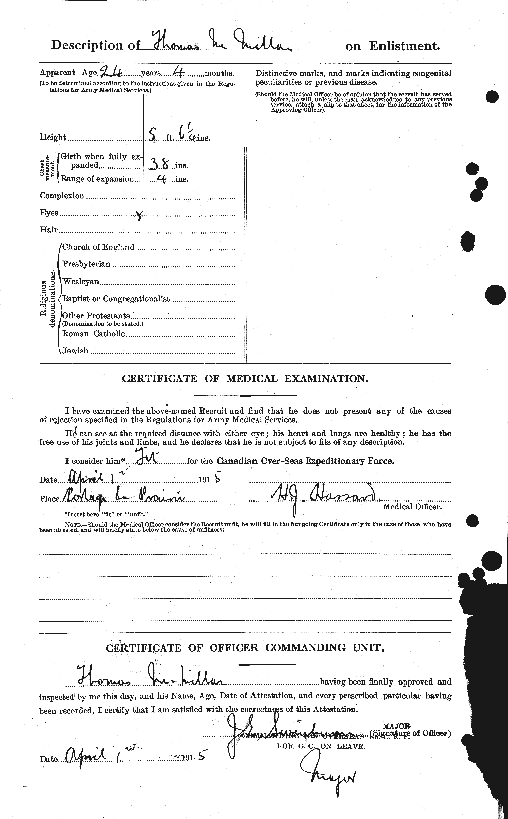 Personnel Records of the First World War - CEF 536962b