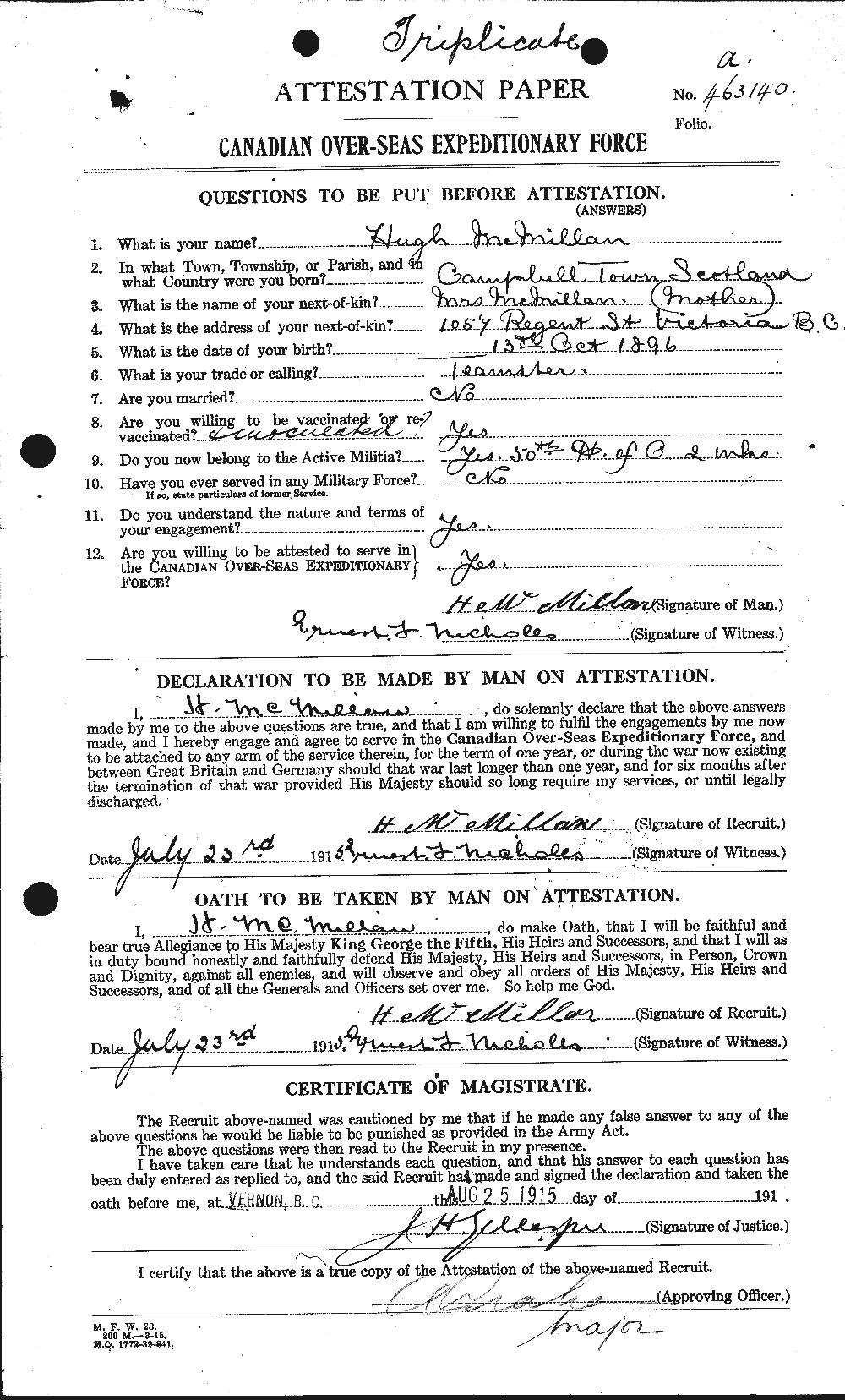 Personnel Records of the First World War - CEF 537756a