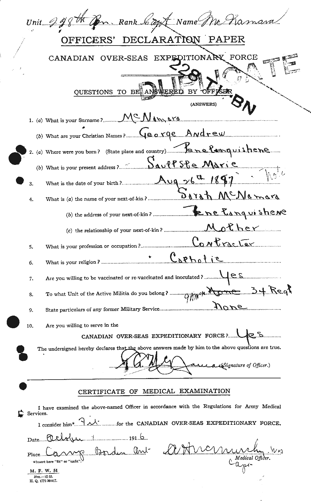 Personnel Records of the First World War - CEF 538236a