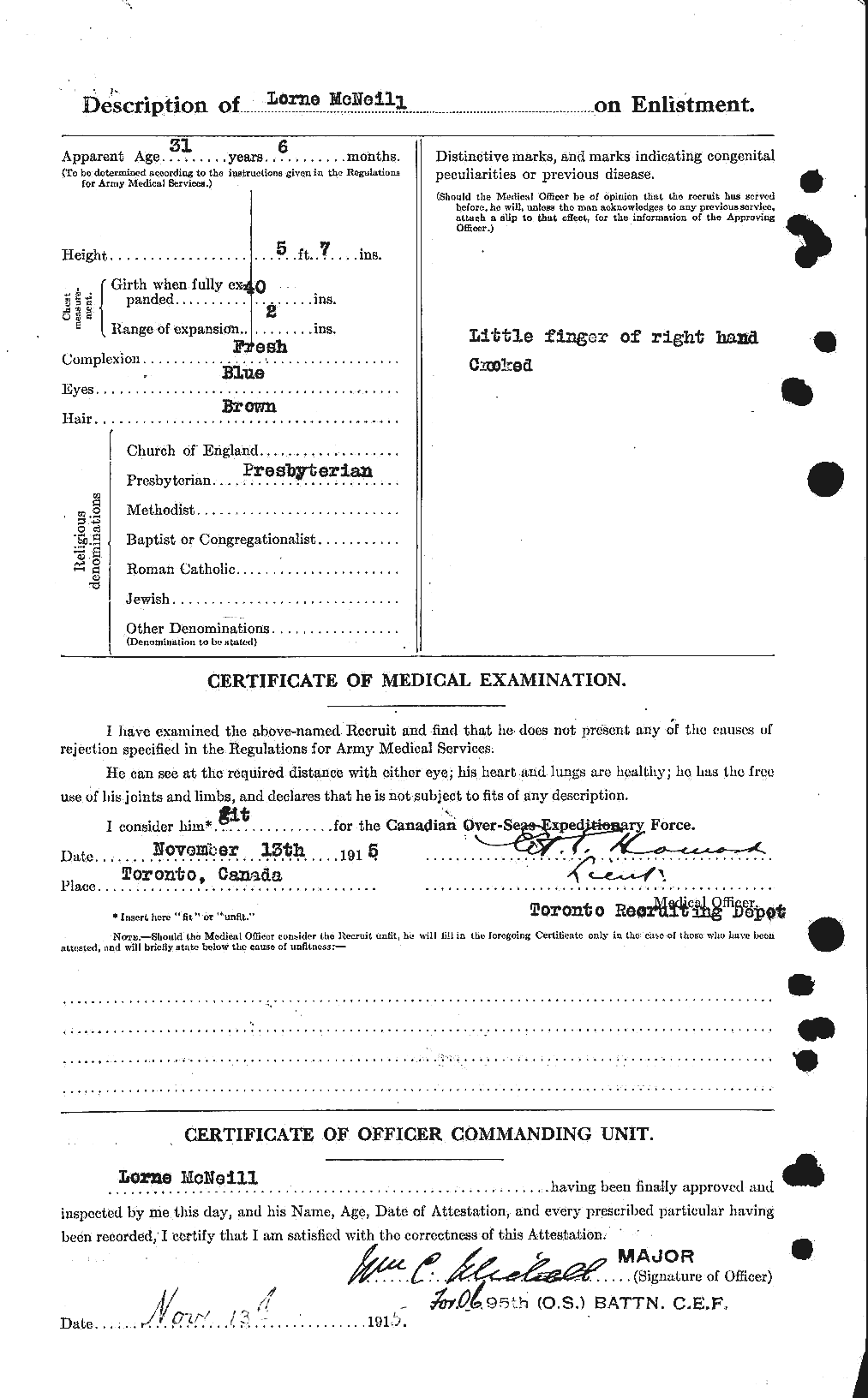 Dossiers du Personnel de la Première Guerre mondiale - CEC 539001b