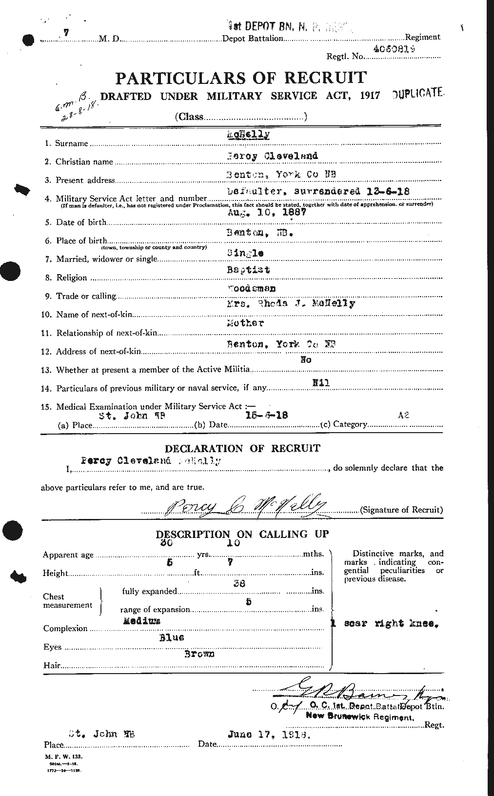 Personnel Records of the First World War - CEF 539103a
