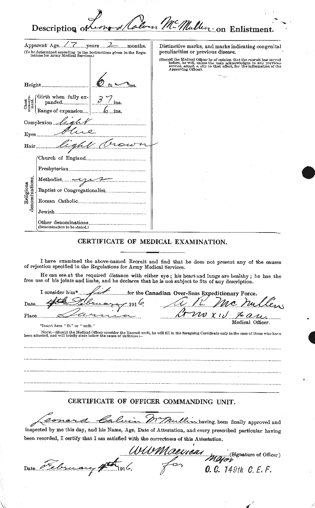 Personnel Records of the First World War - CEF 539314b