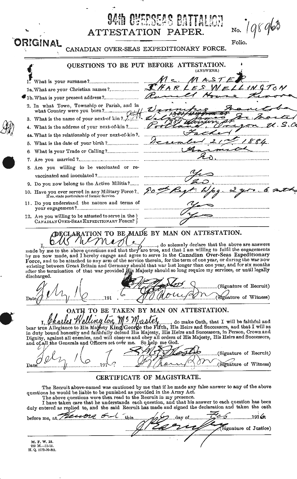 Personnel Records of the First World War - CEF 539911a