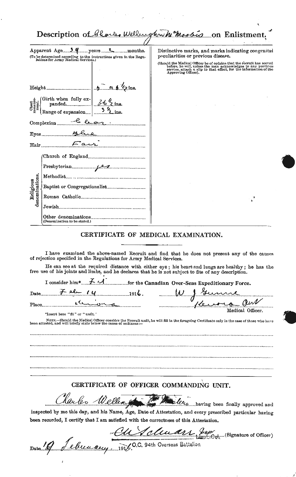 Personnel Records of the First World War - CEF 539911b