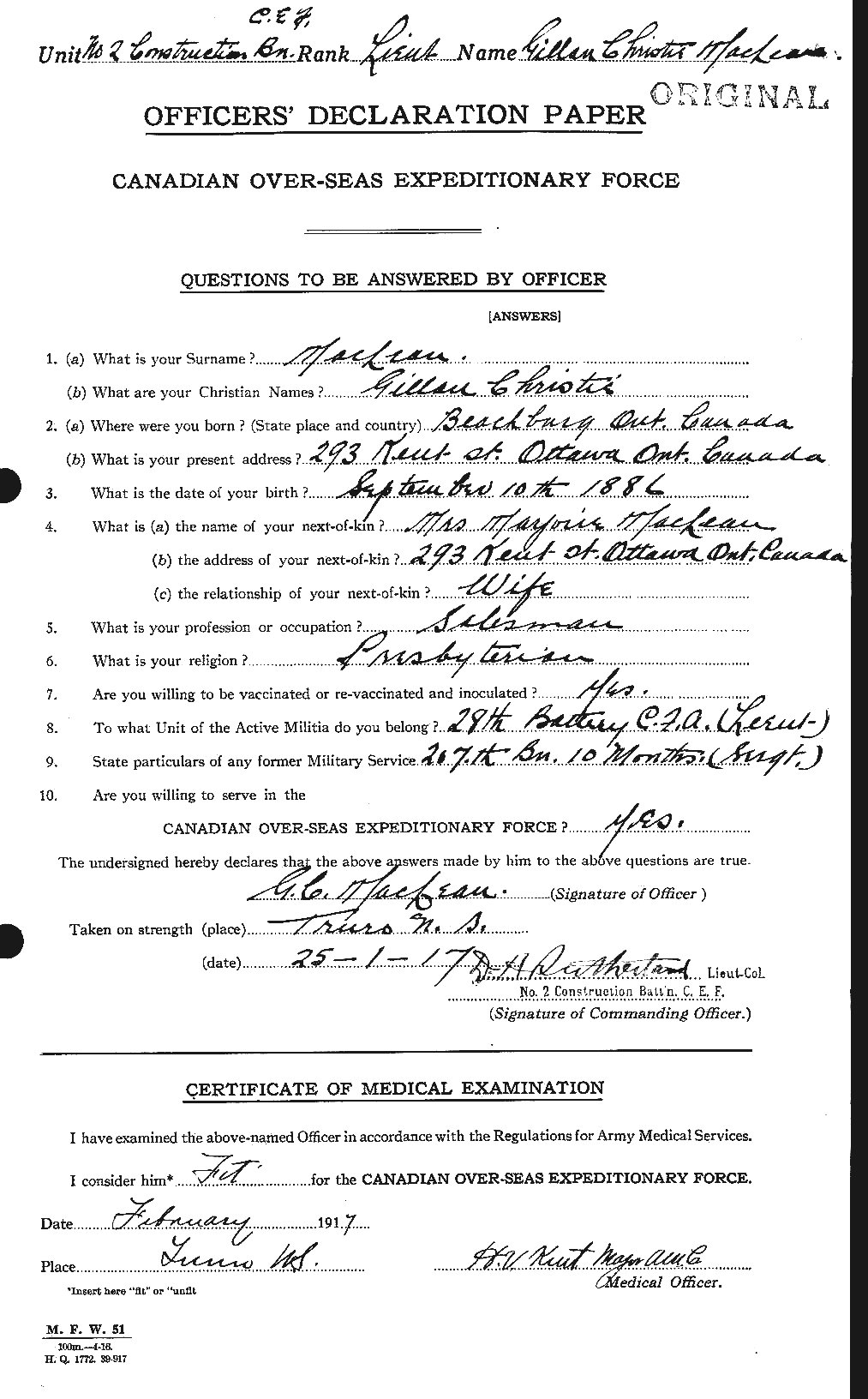 Personnel Records of the First World War - CEF 540300a