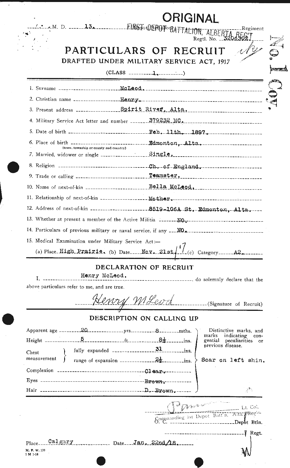 Personnel Records of the First World War - CEF 540689a