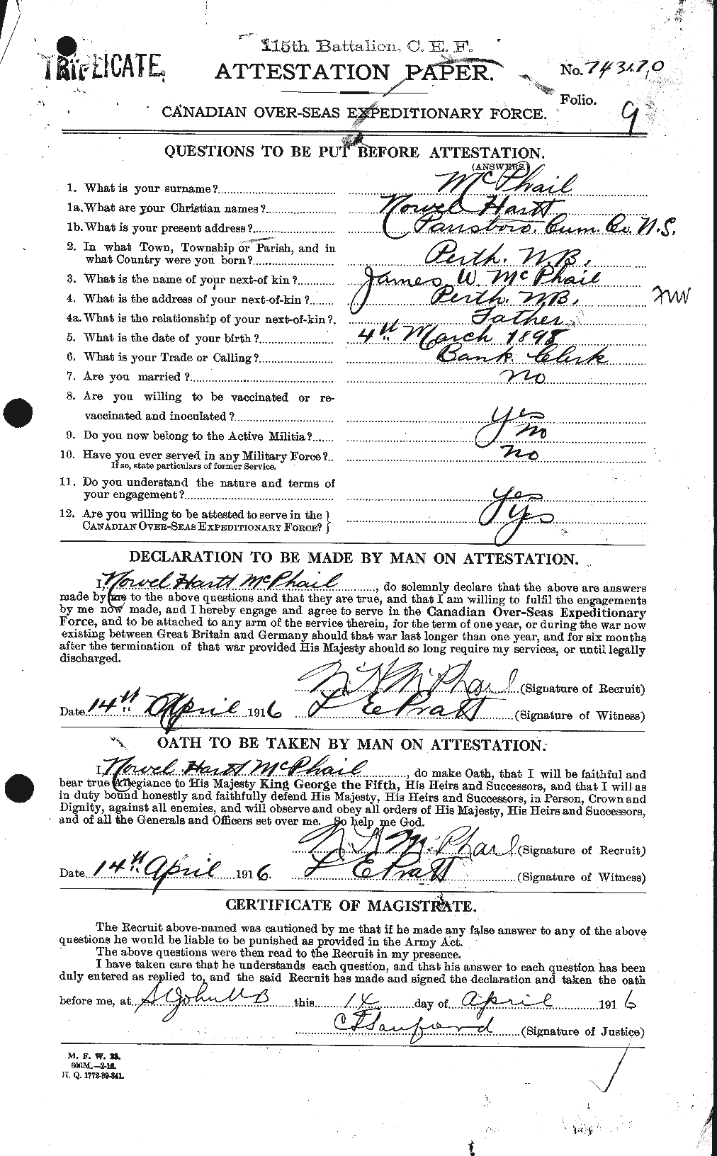 Personnel Records of the First World War - CEF 540906a