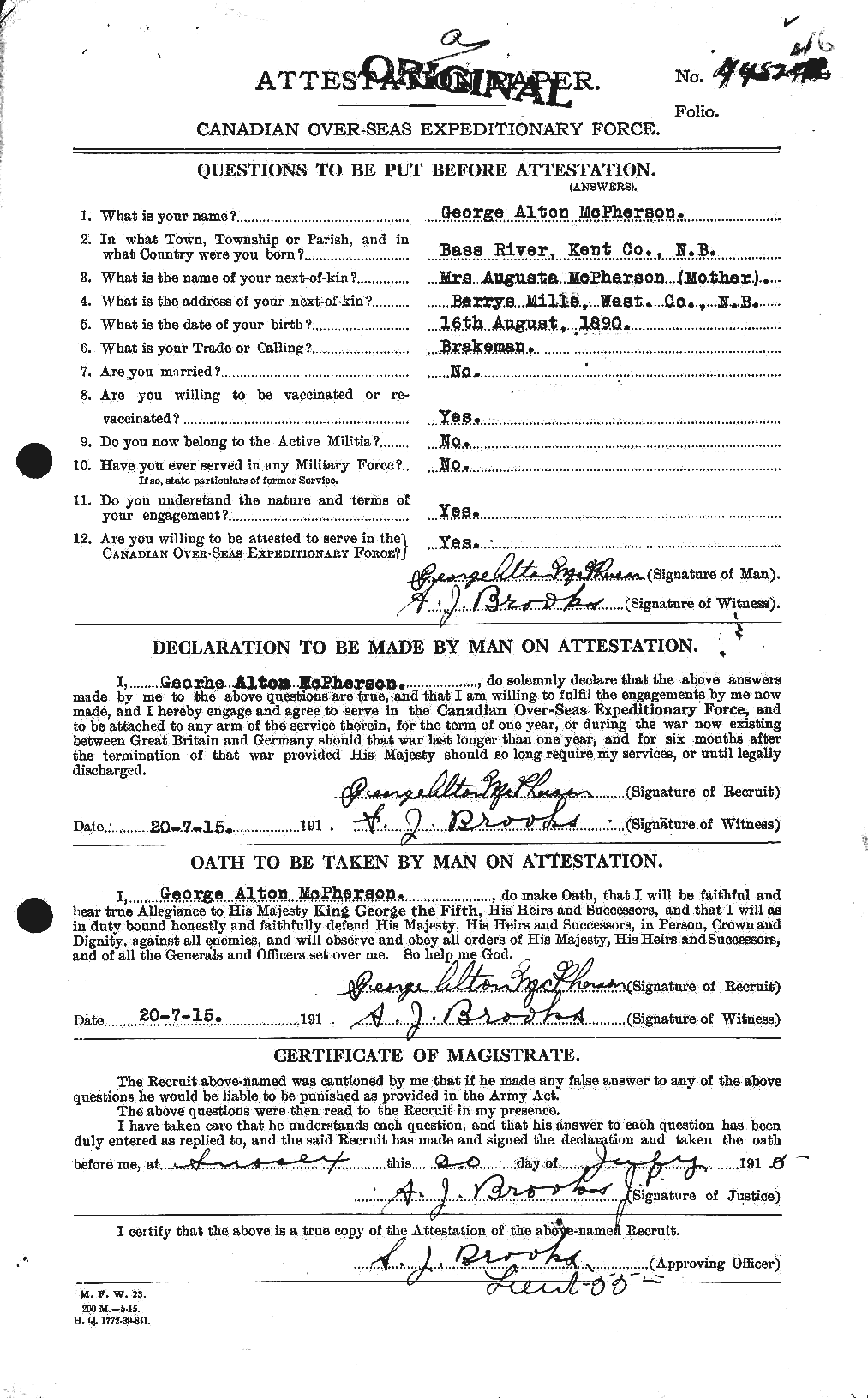 Personnel Records of the First World War - CEF 541558a