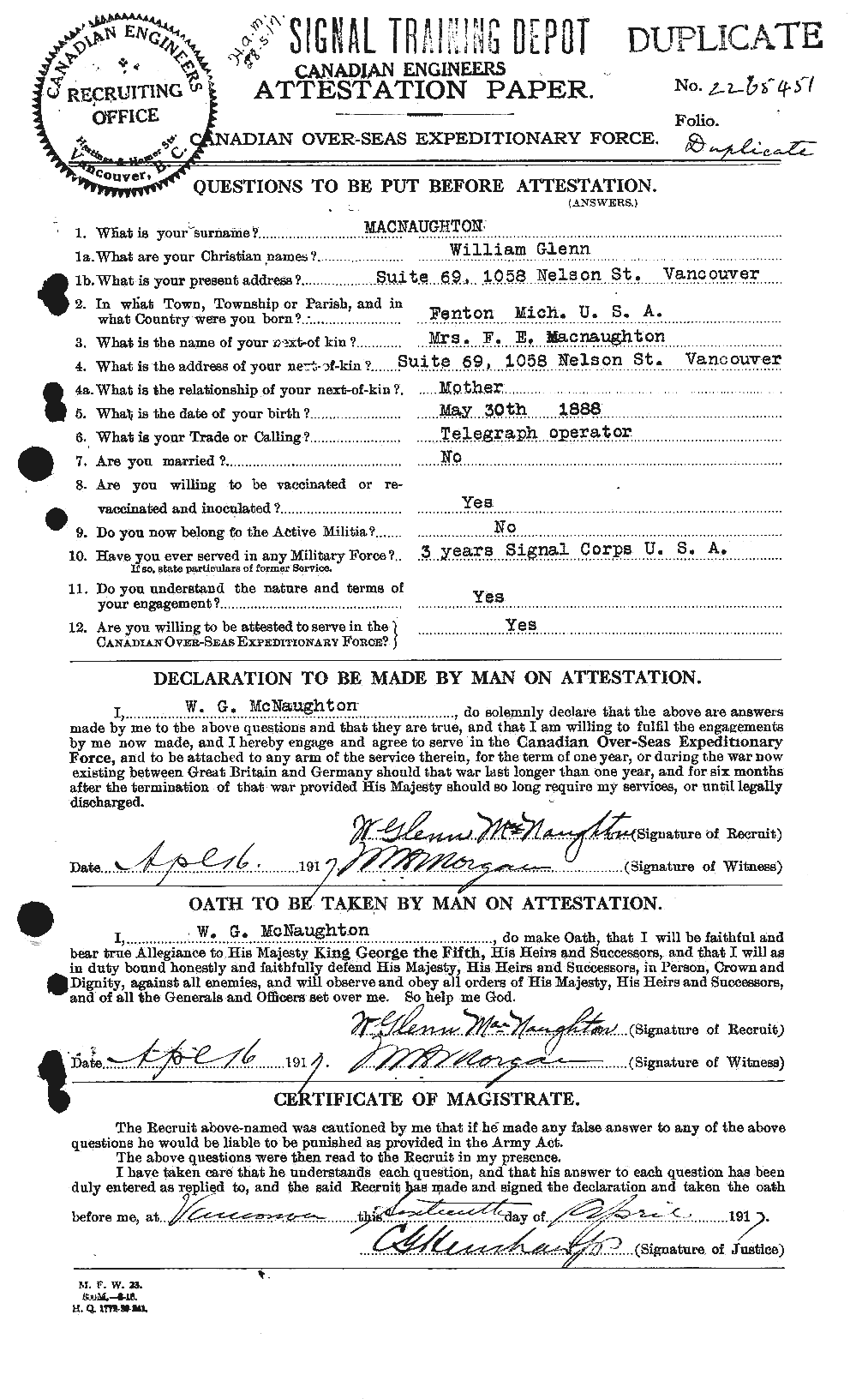 Personnel Records of the First World War - CEF 541600a