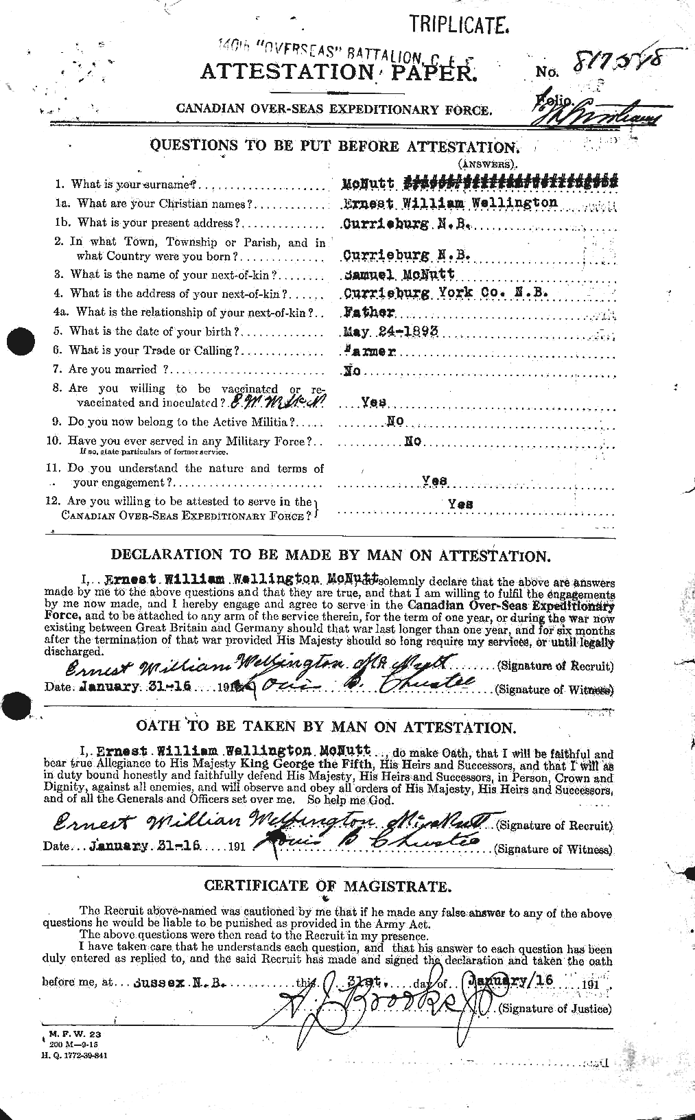 Personnel Records of the First World War - CEF 541978a