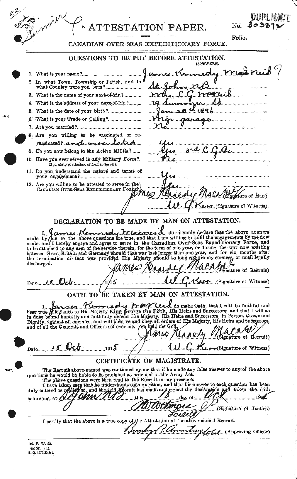 Personnel Records of the First World War - CEF 542272a