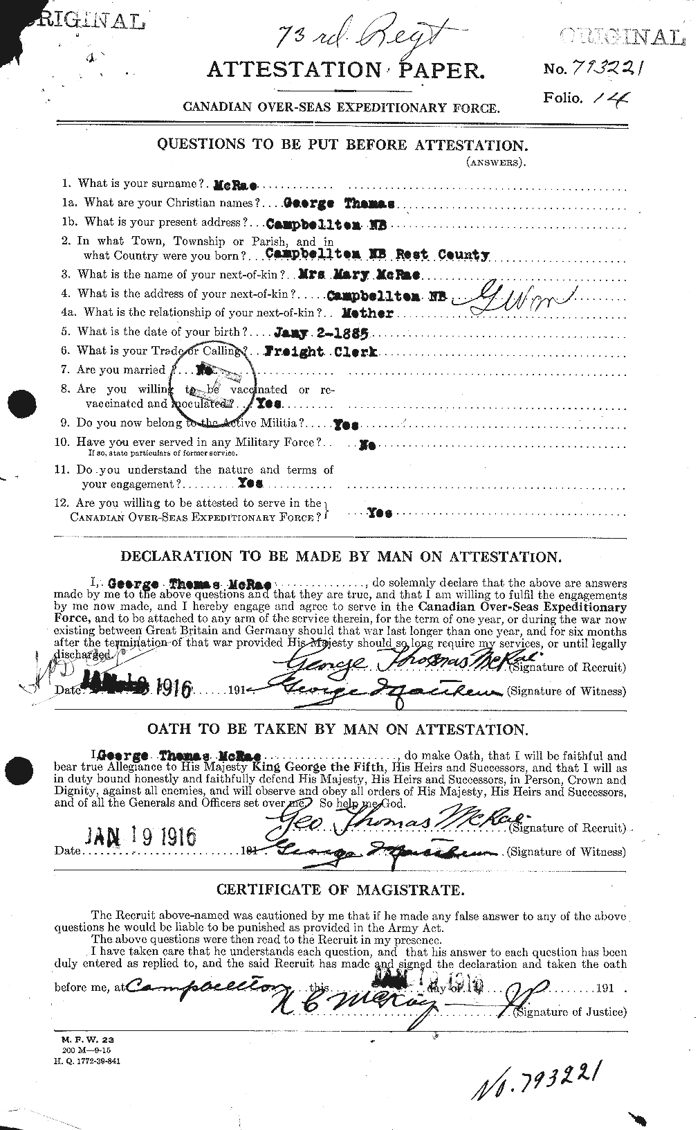 Personnel Records of the First World War - CEF 542736a
