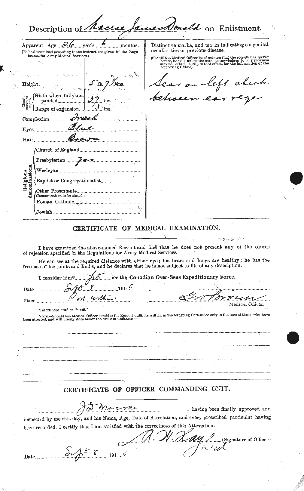 Dossiers du Personnel de la Première Guerre mondiale - CEC 542783b