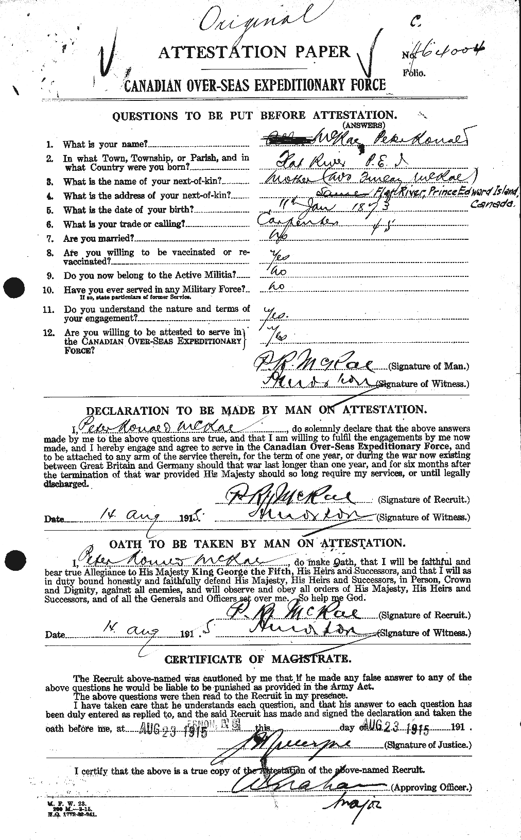 Personnel Records of the First World War - CEF 542910a