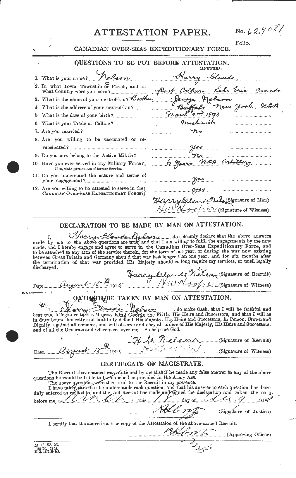 Personnel Records of the First World War - CEF 543848a