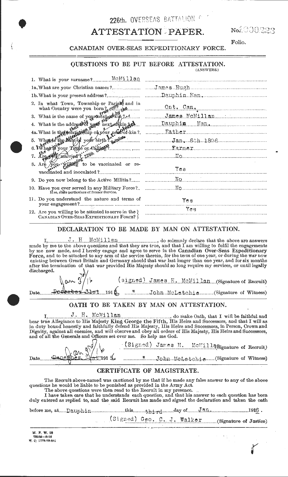 Personnel Records of the First World War - CEF 543947a