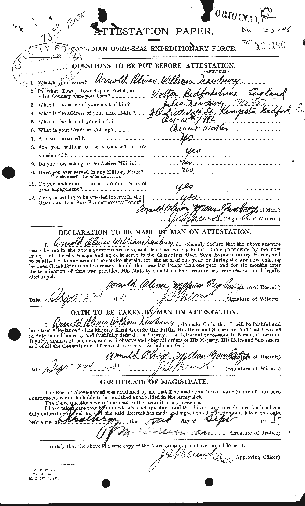 Personnel Records of the First World War - CEF 544112a