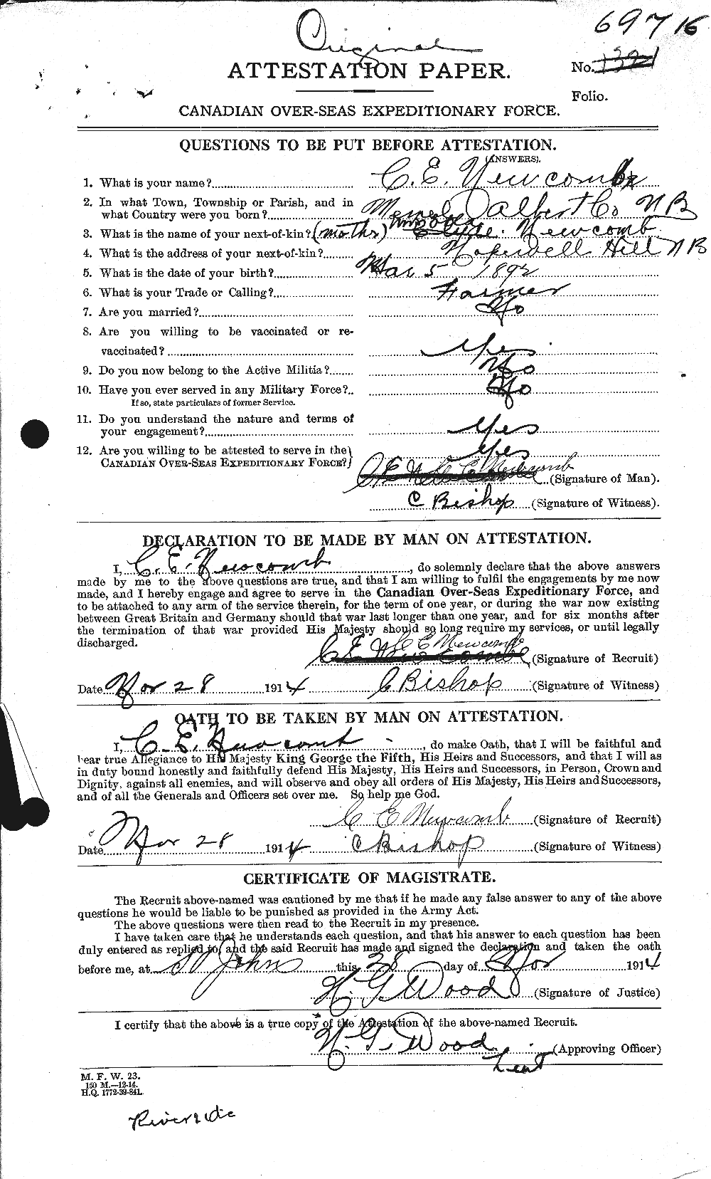 Personnel Records of the First World War - CEF 544157a