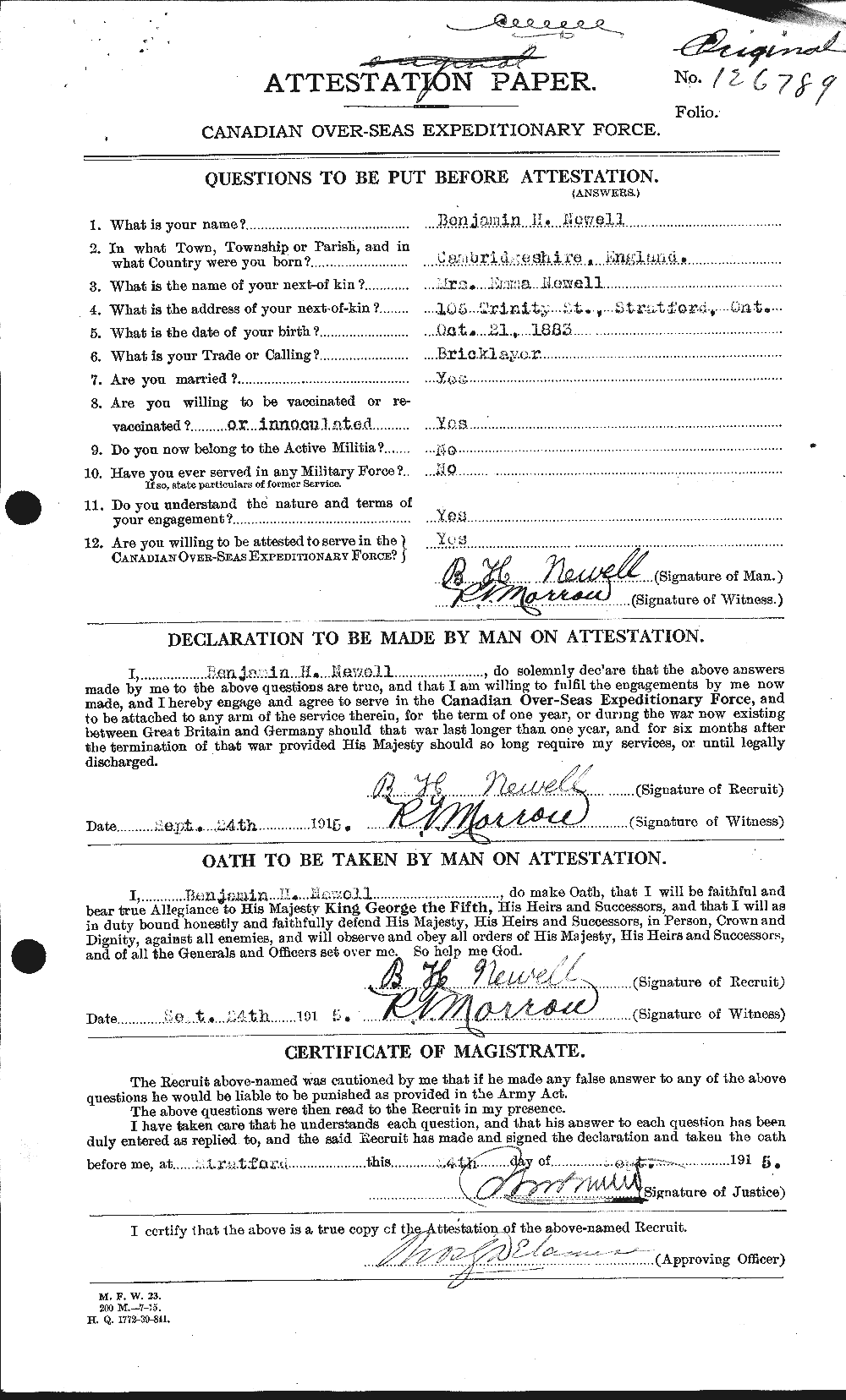 Personnel Records of the First World War - CEF 544235a