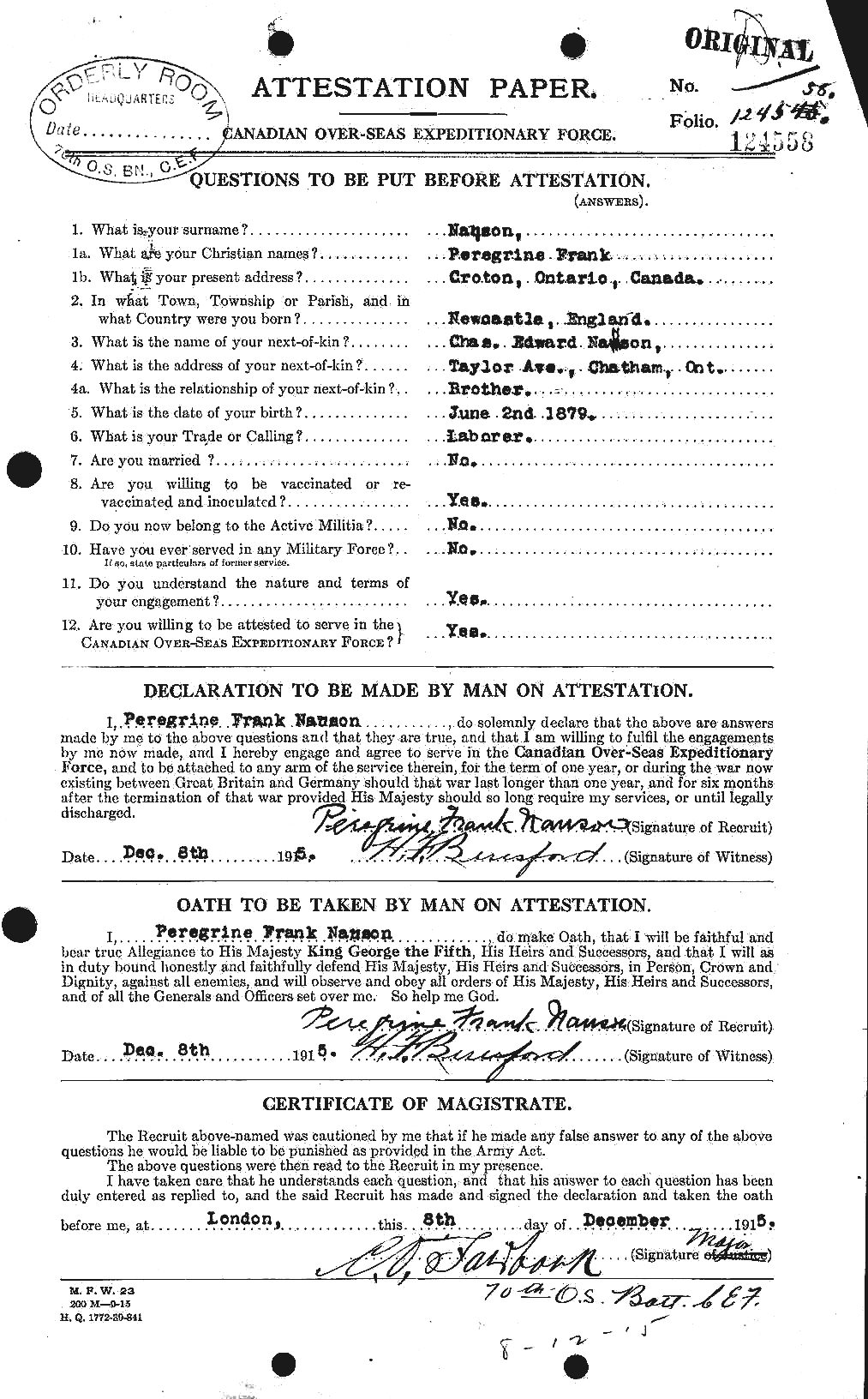 Personnel Records of the First World War - CEF 544515a