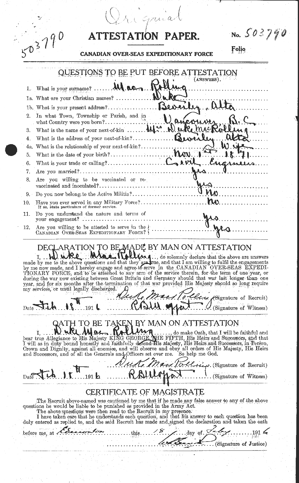 Personnel Records of the First World War - CEF 544760a