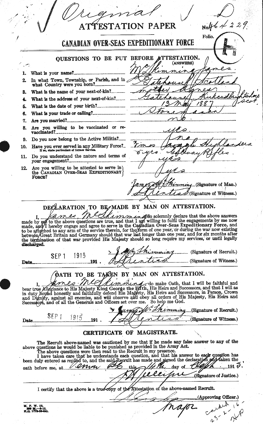 Personnel Records of the First World War - CEF 544827a