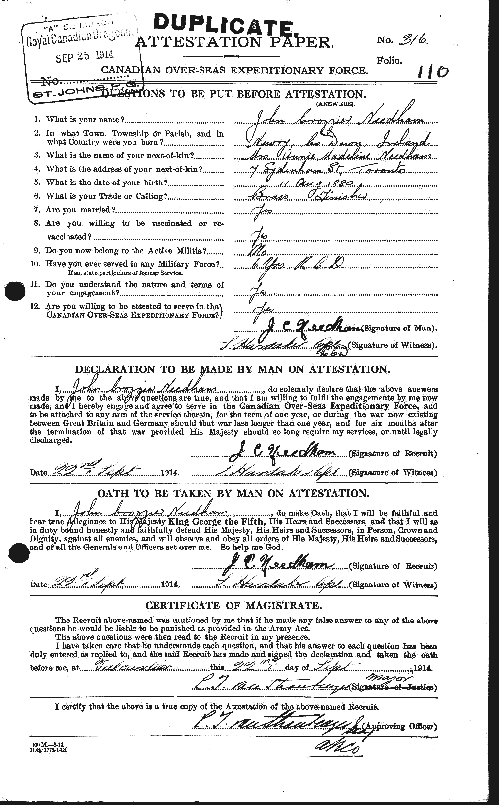 Personnel Records of the First World War - CEF 545177a