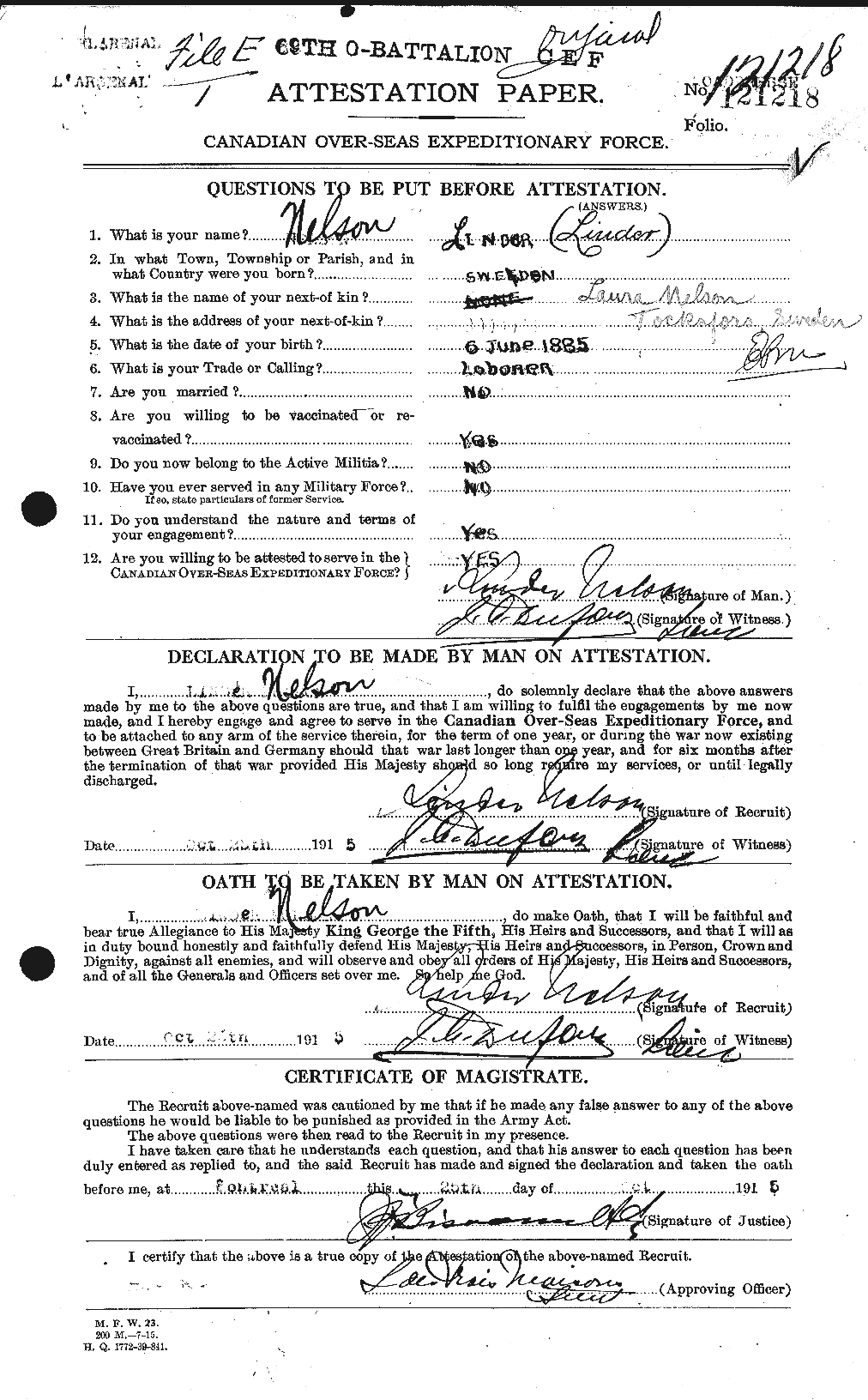 Personnel Records of the First World War - CEF 545344a