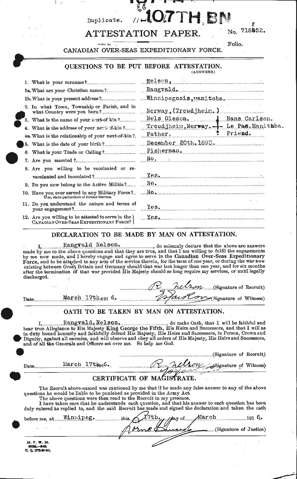 Personnel Records of the First World War - CEF 545404a
