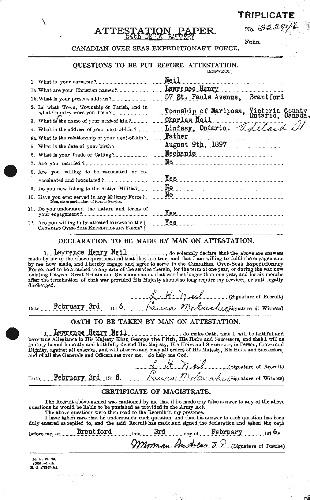 Personnel Records of the First World War - CEF 545612a