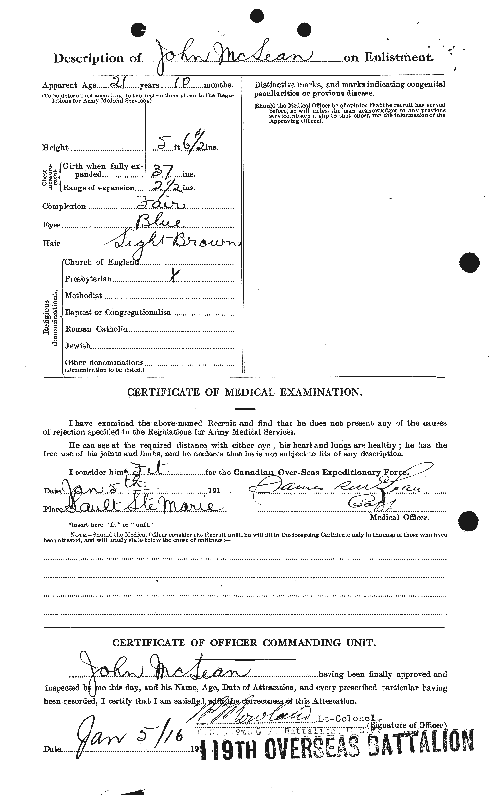 Dossiers du Personnel de la Première Guerre mondiale - CEC 546296b