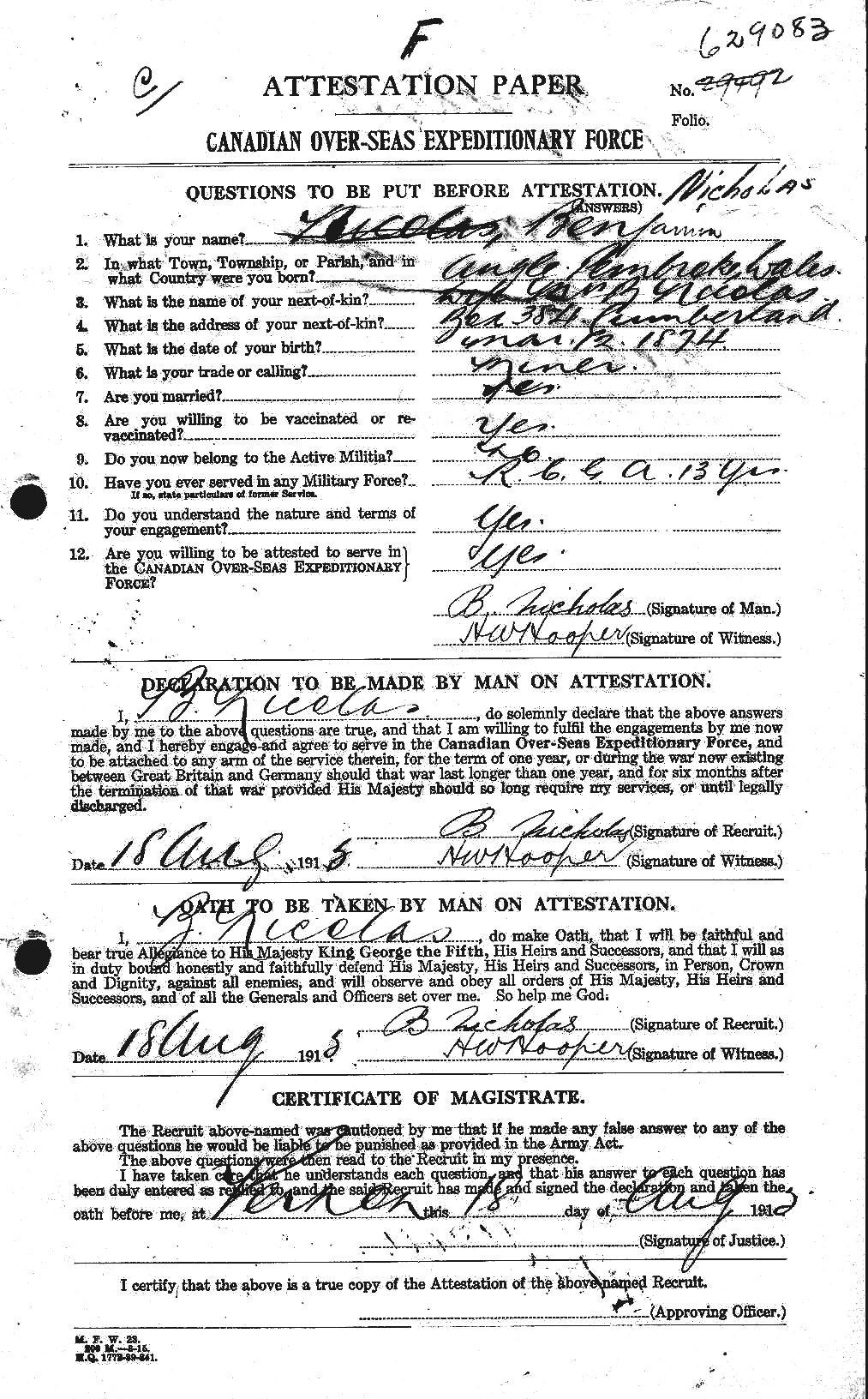 Personnel Records of the First World War - CEF 546313a