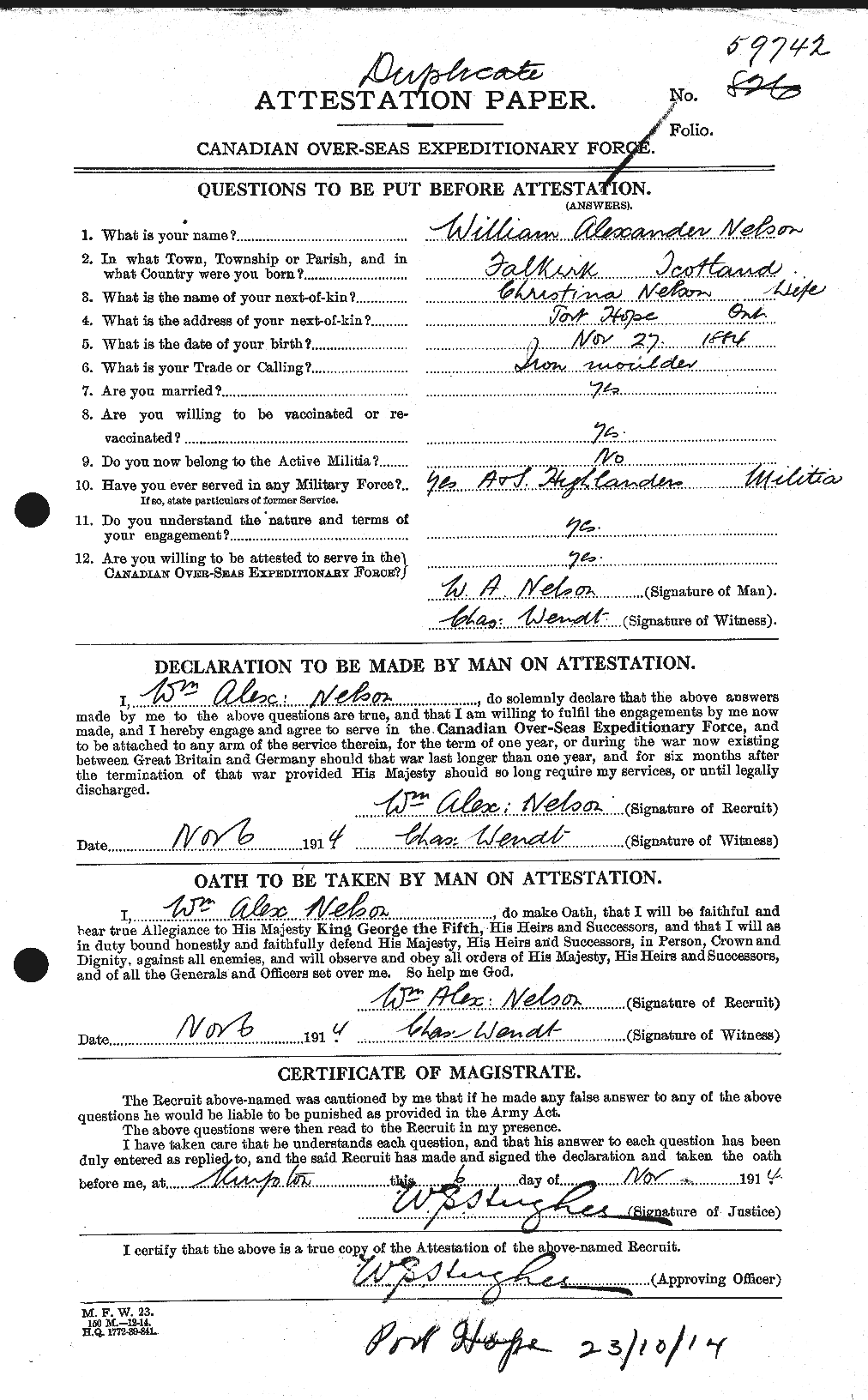 Personnel Records of the First World War - CEF 546614a