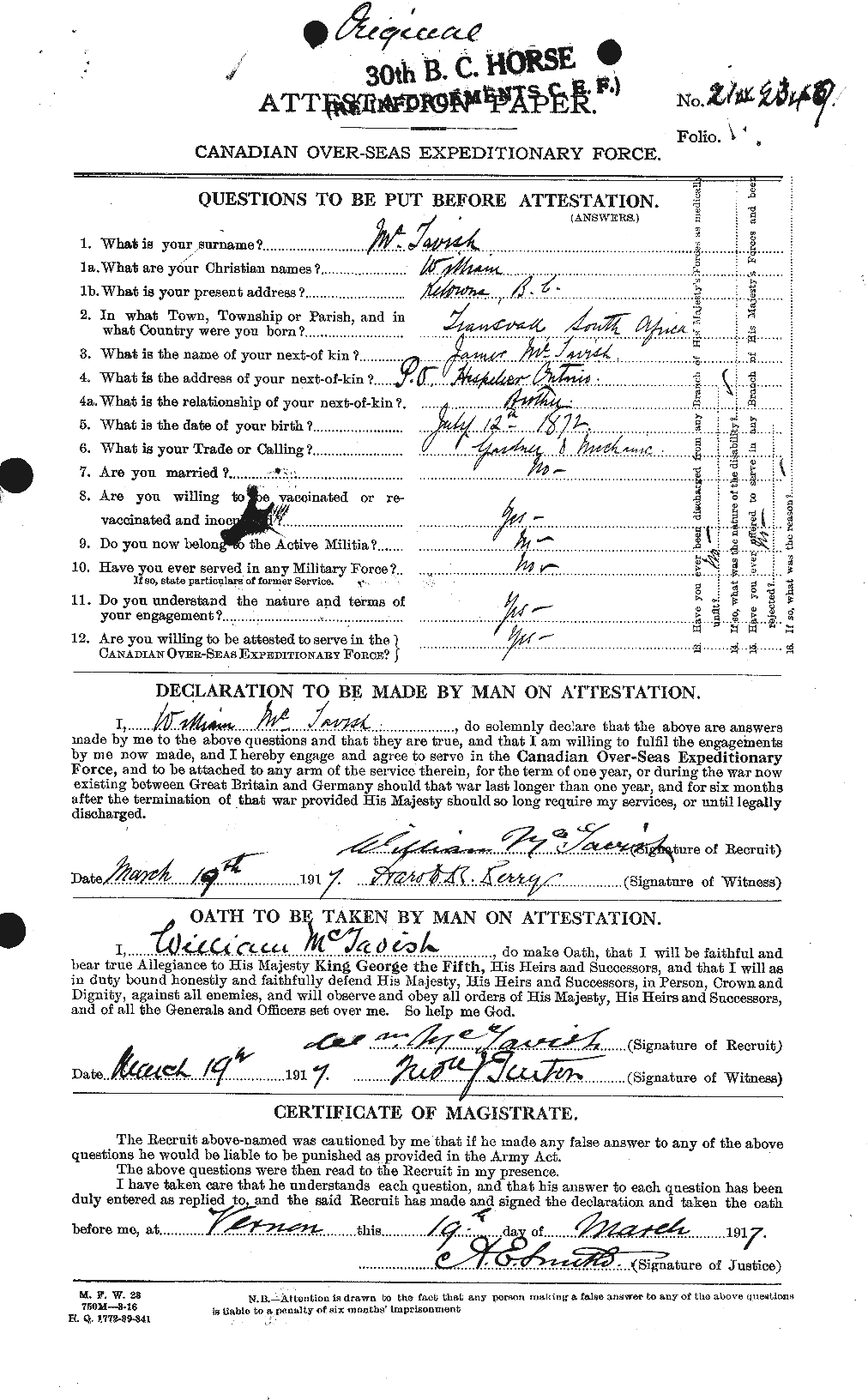 Personnel Records of the First World War - CEF 547150a