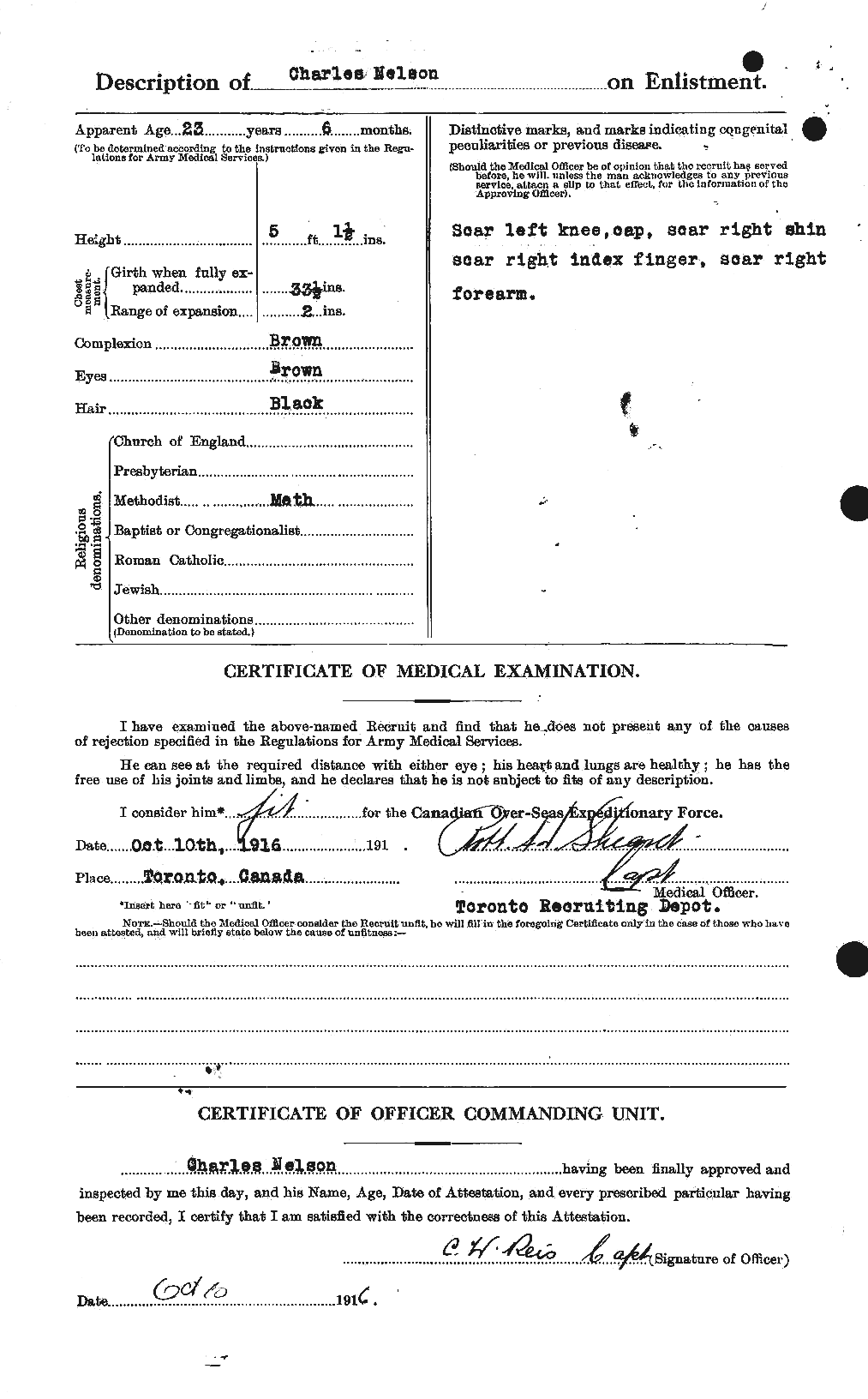 Dossiers du Personnel de la Première Guerre mondiale - CEC 547538b