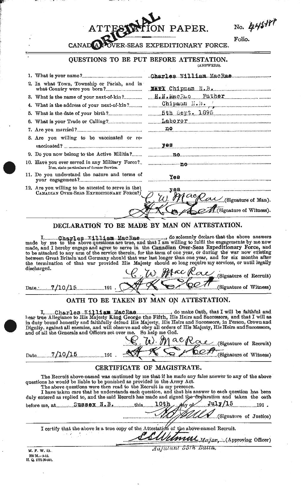 Personnel Records of the First World War - CEF 548246a
