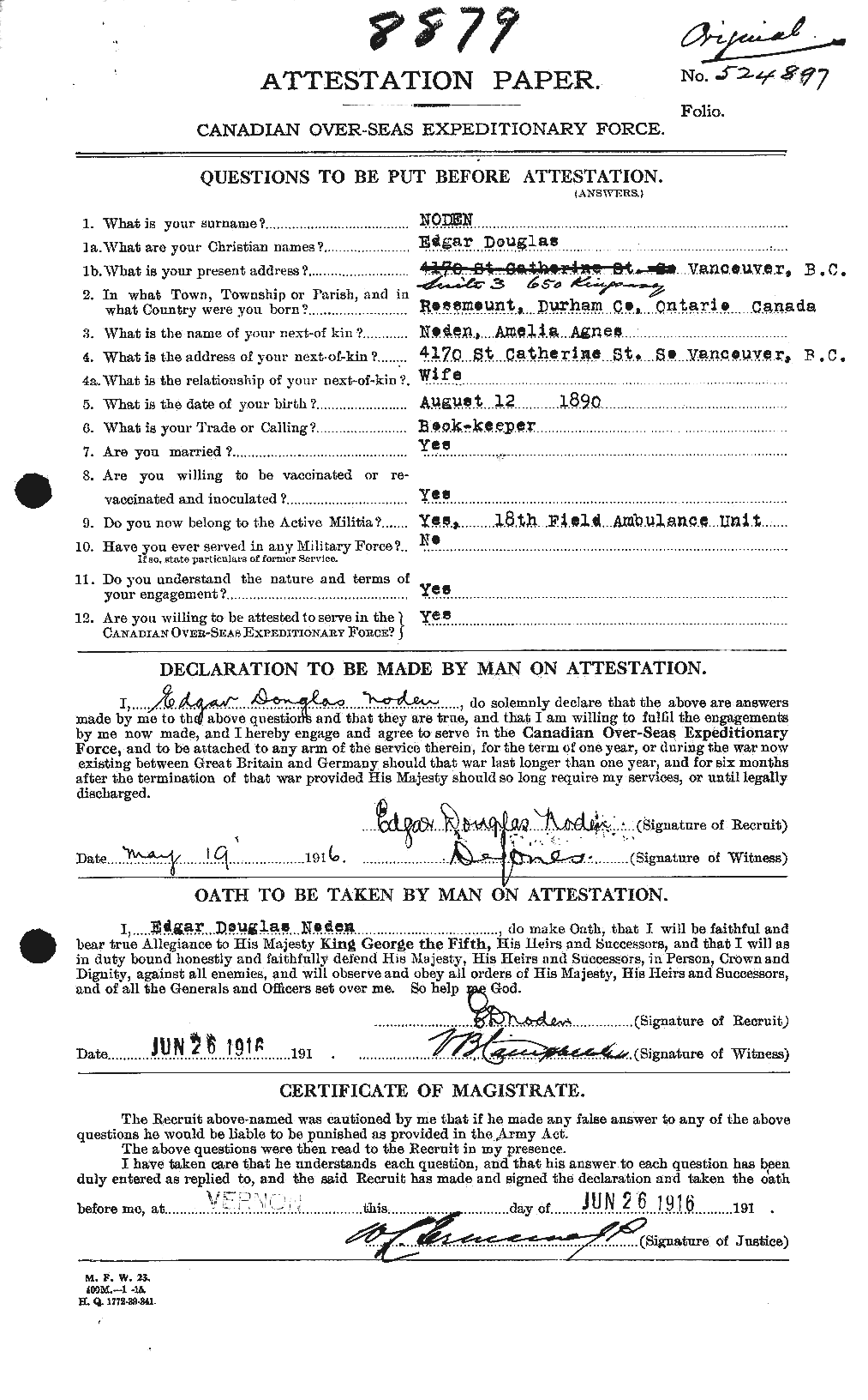 Personnel Records of the First World War - CEF 548340a