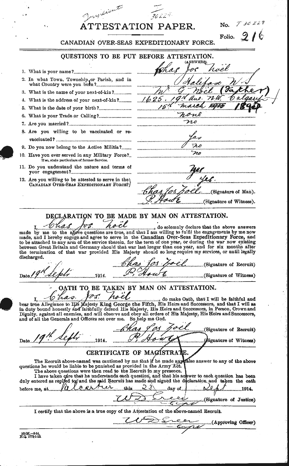 Personnel Records of the First World War - CEF 548388a