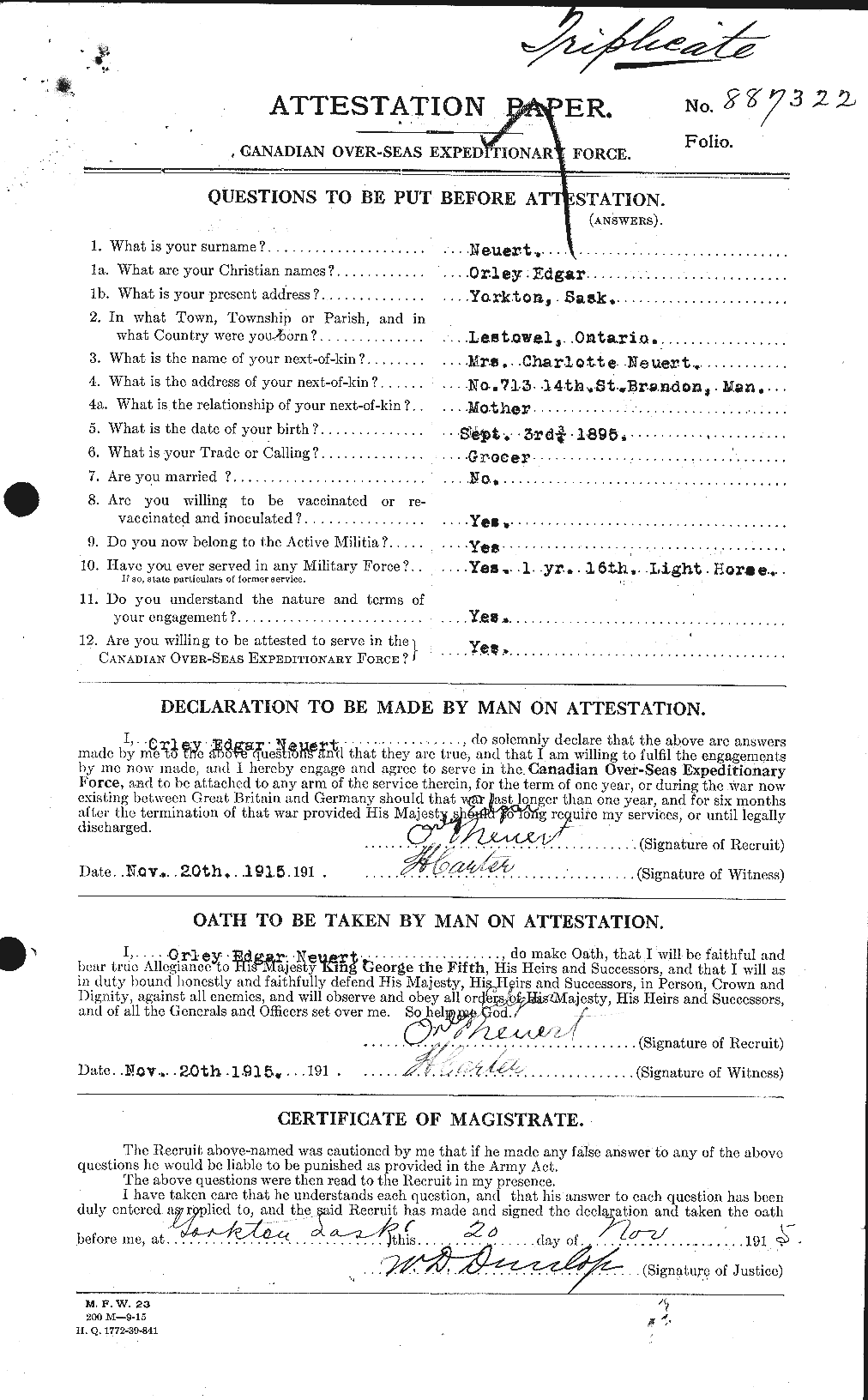 Personnel Records of the First World War - CEF 548740a