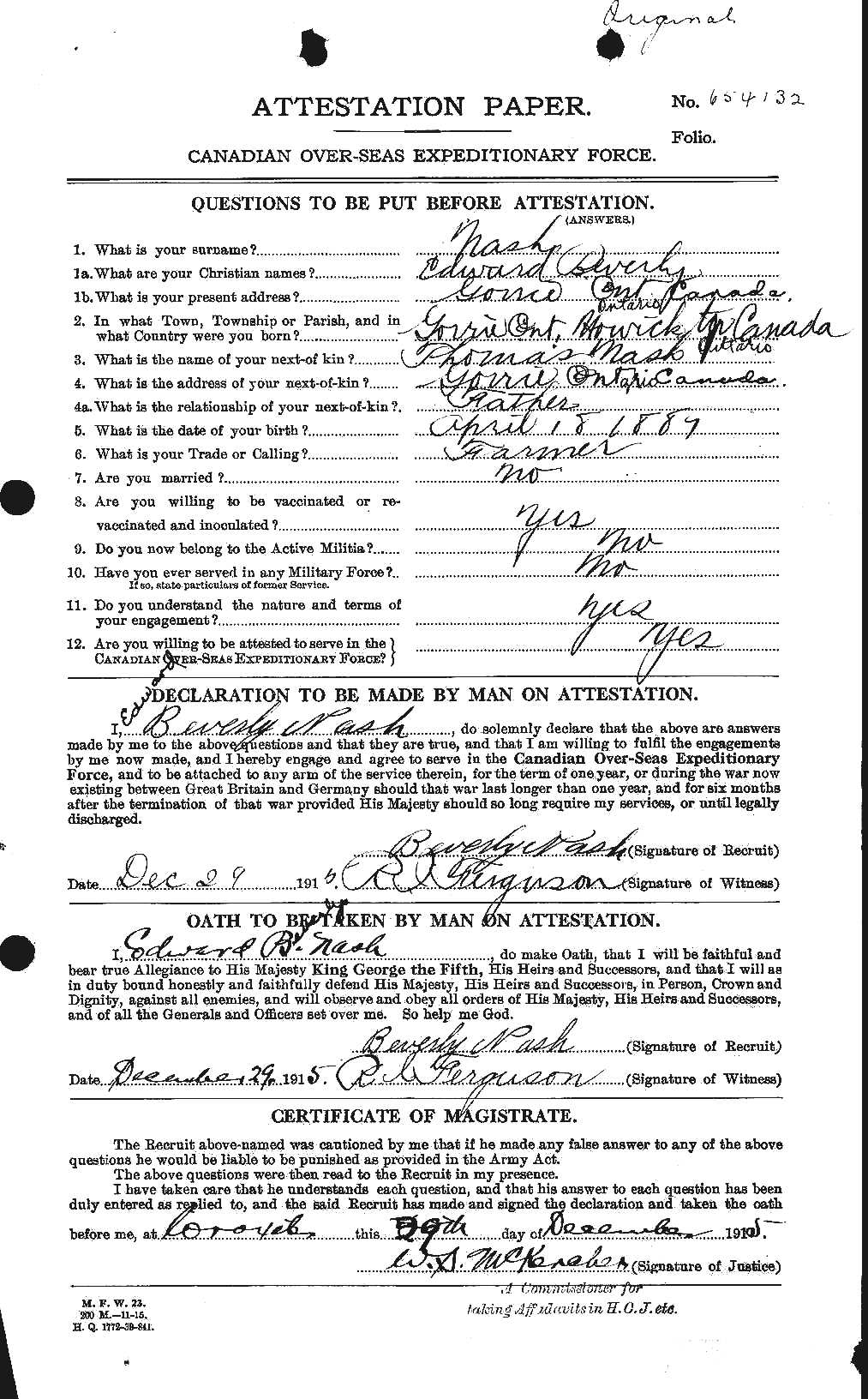 Personnel Records of the First World War - CEF 548937a