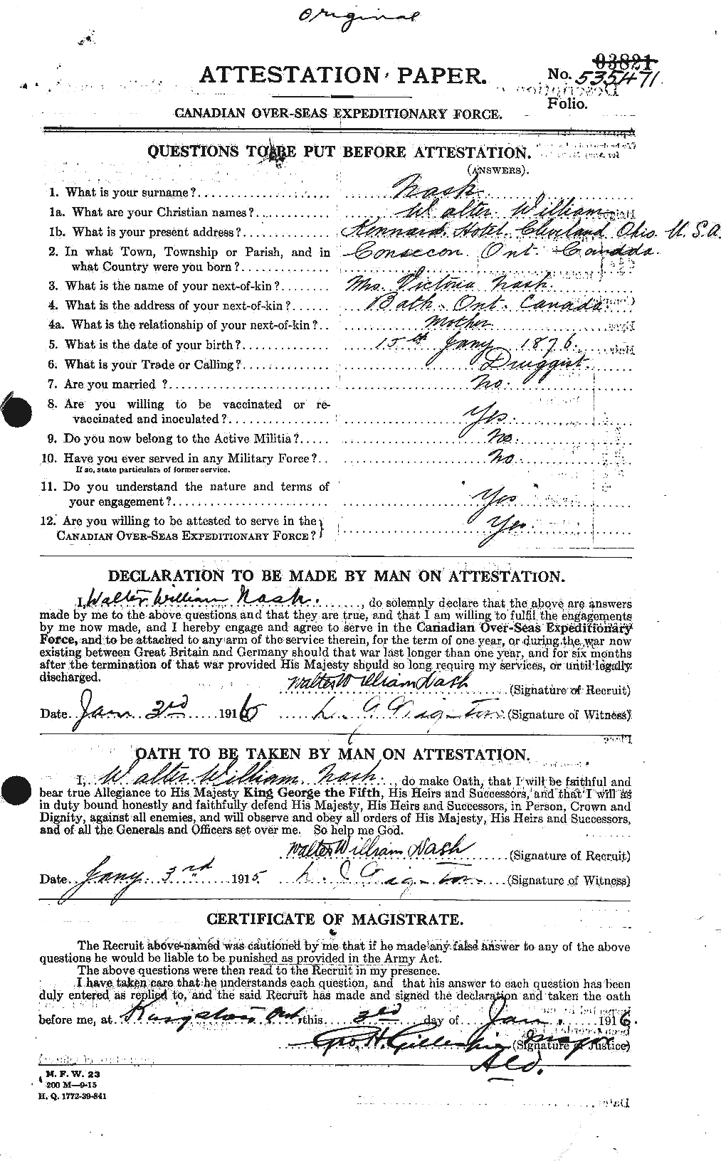 Personnel Records of the First World War - CEF 549064a