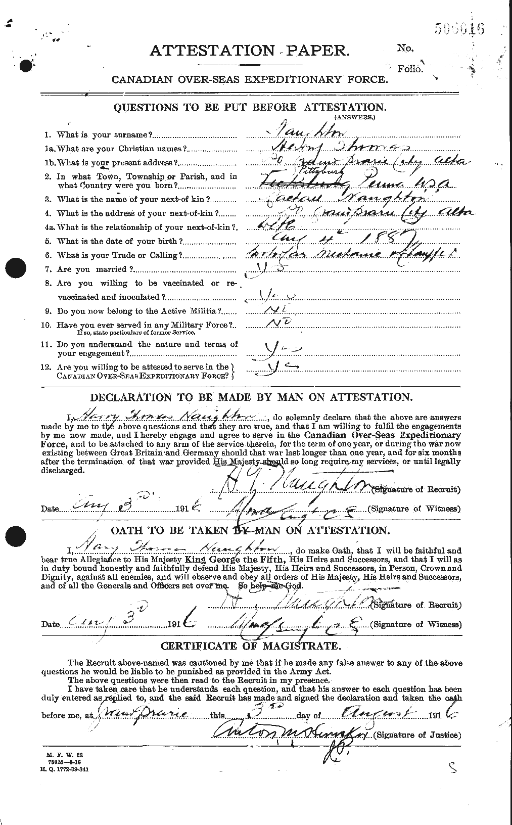 Personnel Records of the First World War - CEF 549205a