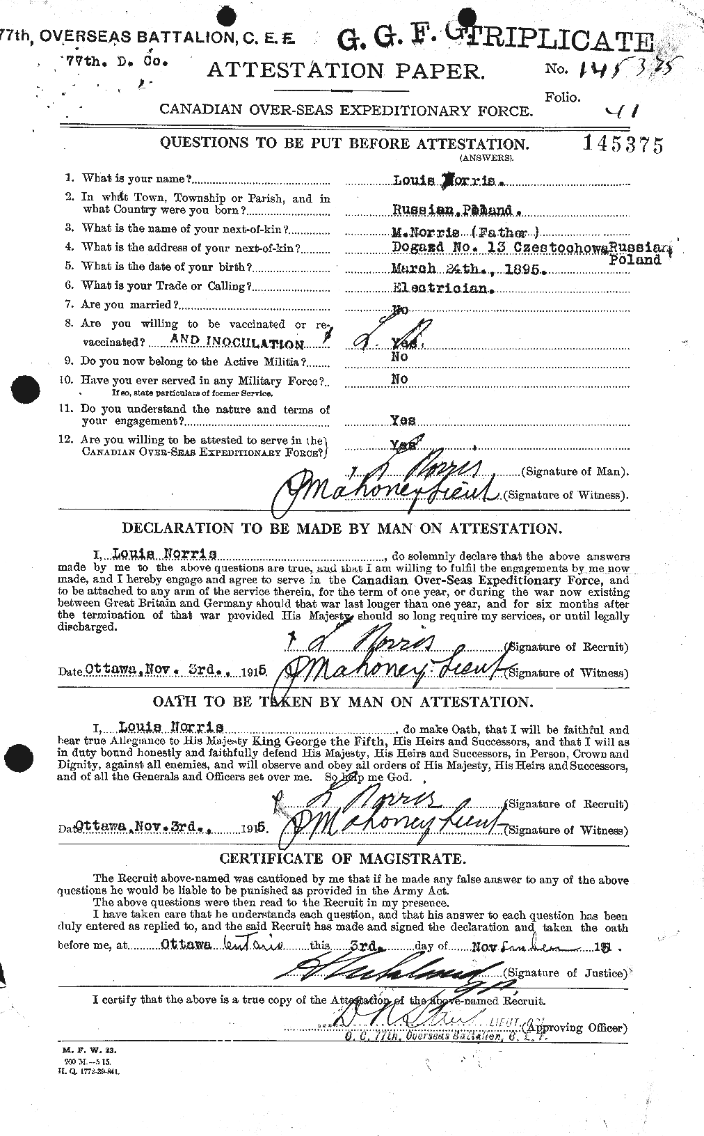 Personnel Records of the First World War - CEF 549738a