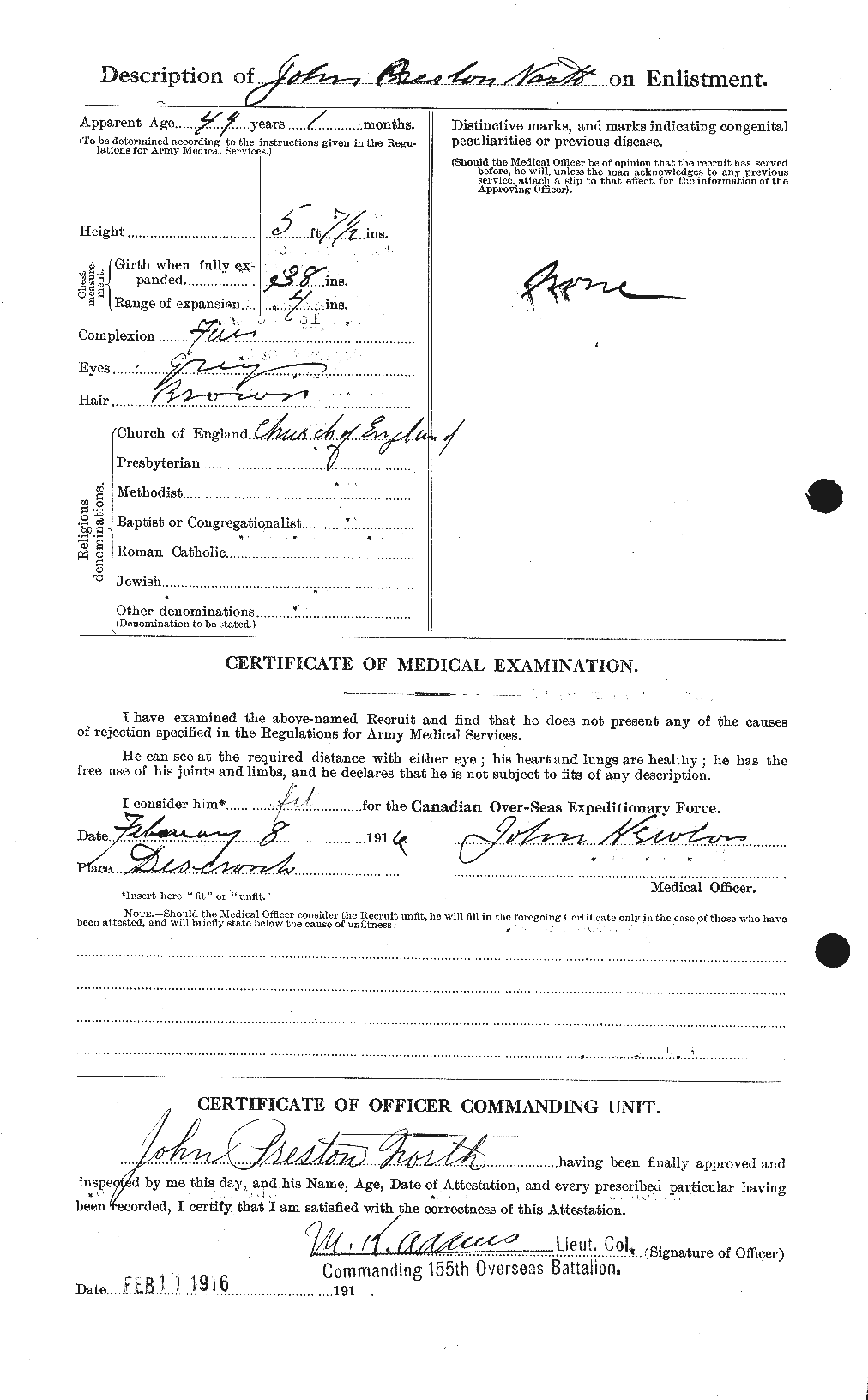 Dossiers du Personnel de la Première Guerre mondiale - CEC 549914b