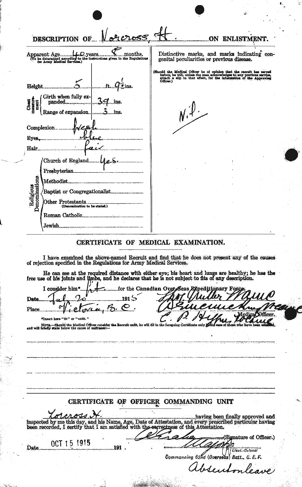 Personnel Records of the First World War - CEF 550189b