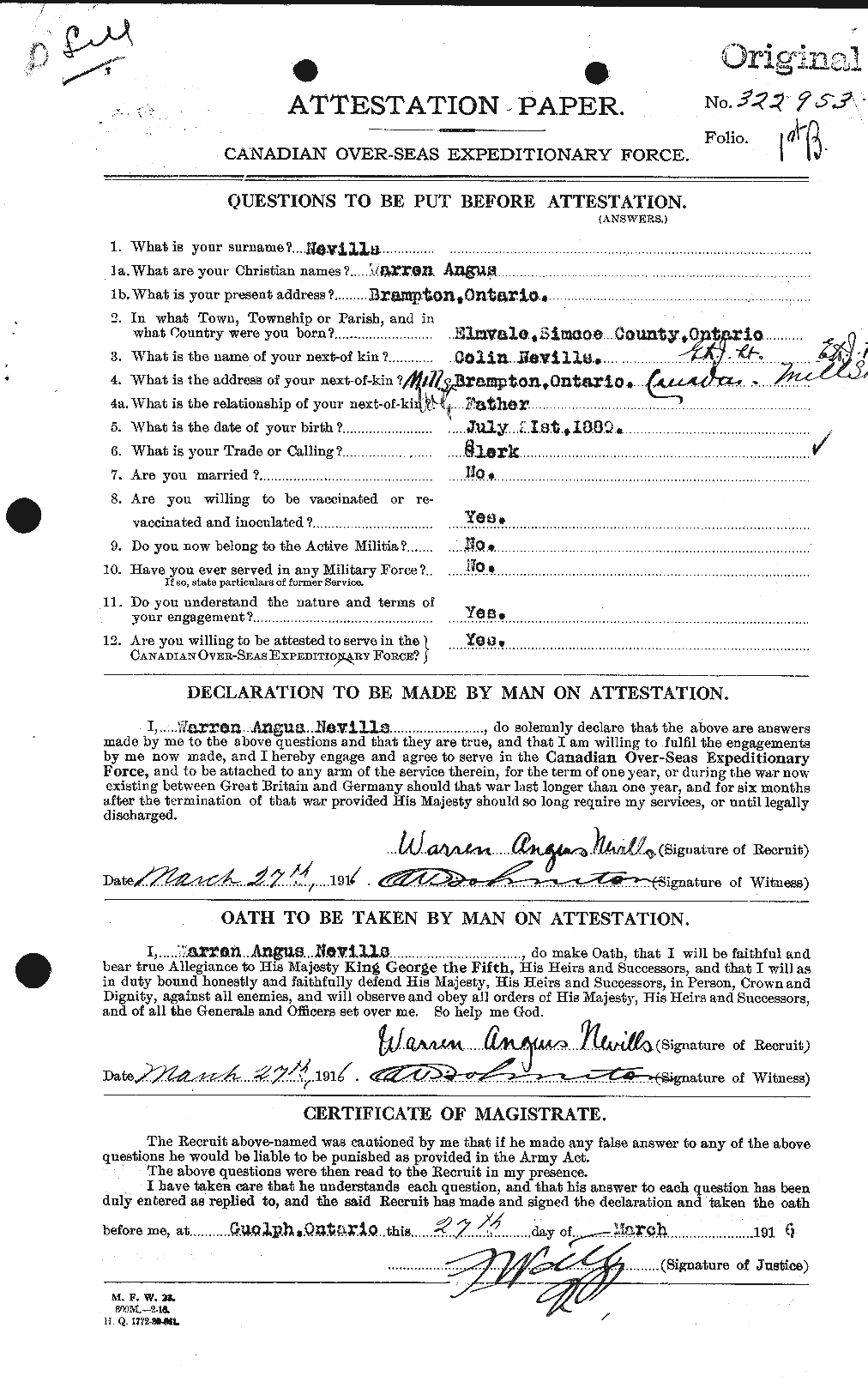 Personnel Records of the First World War - CEF 550431a