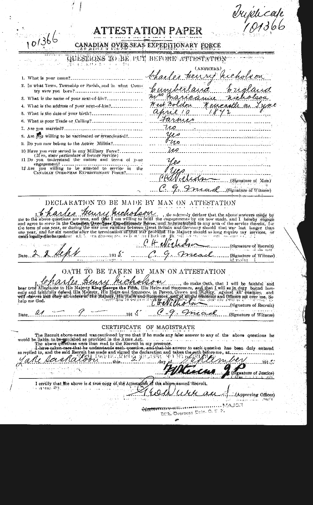 Personnel Records of the First World War - CEF 551139a