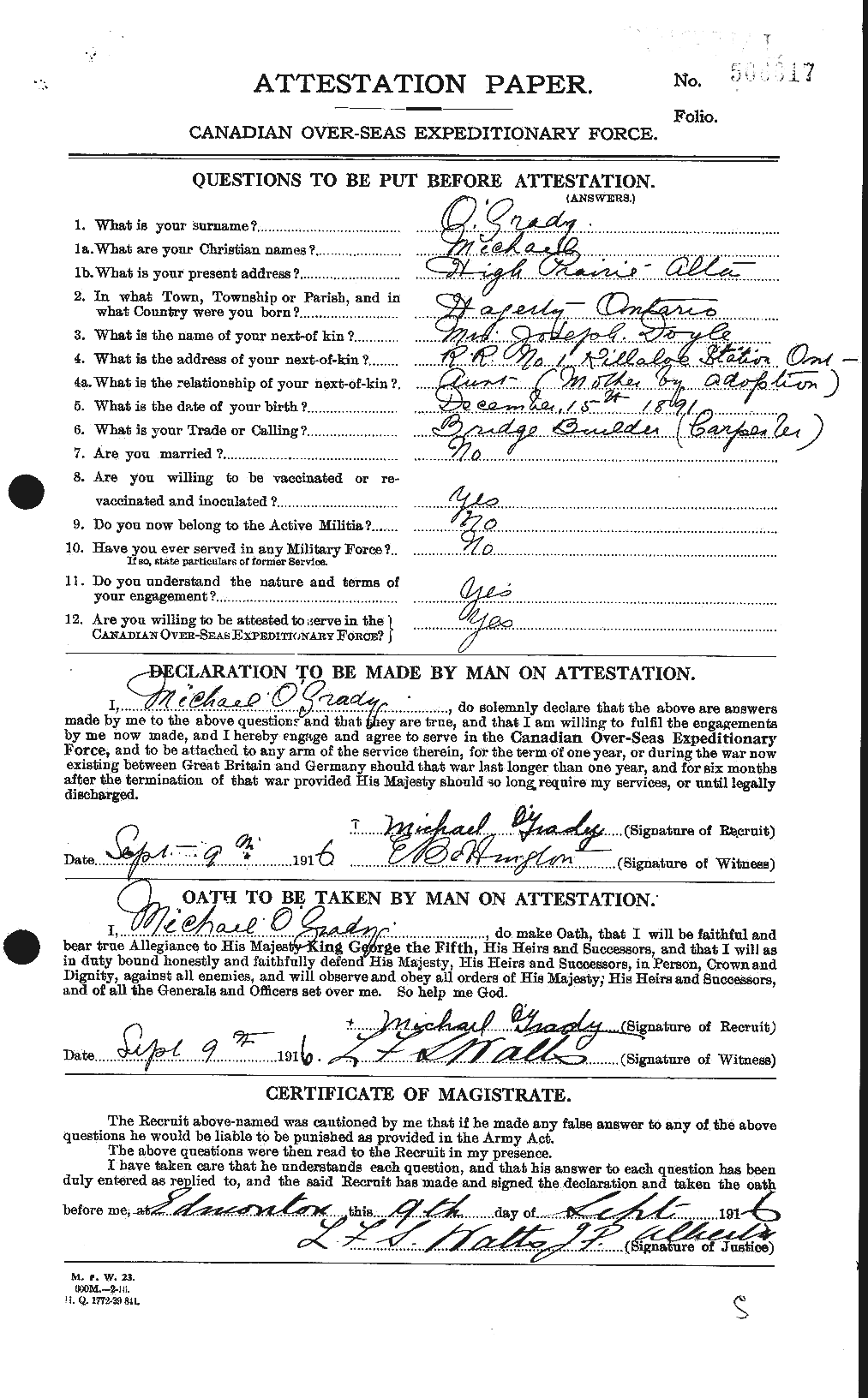 Personnel Records of the First World War - CEF 551375a