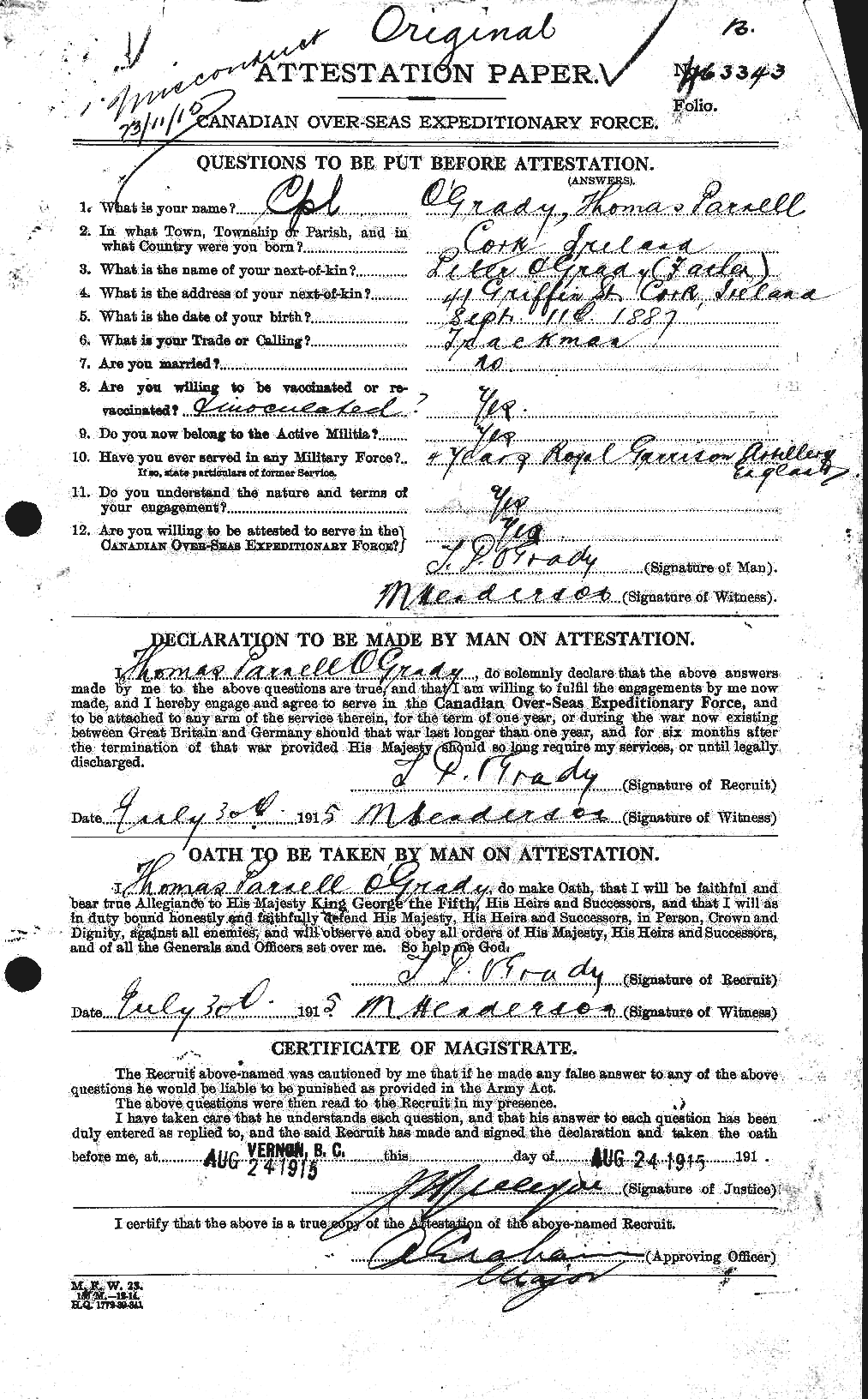 Personnel Records of the First World War - CEF 551386a